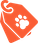 orange dog tag icon